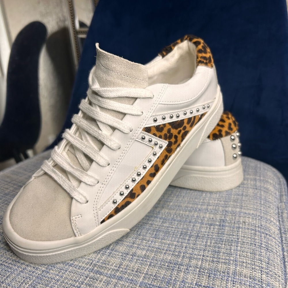 ZARA Leopard Print White Sneakers